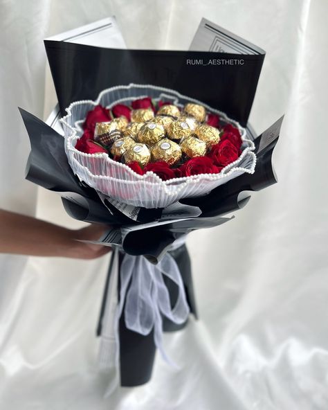 Rose and ferrero bouquet 😍 #rumi#rumiaesthetic#shiroor#shiroorcreation #reel#viral#ferrero#trending #rose#rosebouquet Ferrero Bouquet, Rumi, Quick Saves