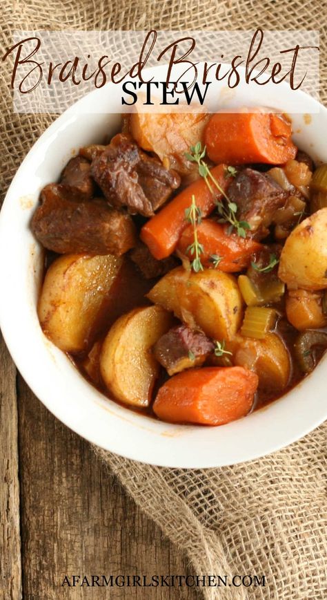 Beef Brisket Stew, Brisket Stew, Tasty Beef Stew Recipe, Delicious Beef Stew, Slow Cooker Stew Recipes, Tasty Beef Stew, Lamb Stew Recipes, Braised Brisket, Crockpot Recipes Beef Stew