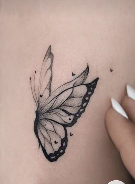 Landing Butterfly Tattoo, Masculine Butterfly Tattoo, Artist Tattoo Ideas, Butterfly Wing Tattoo, Tattoo Ideas Unique, Unique Butterfly Tattoos, Tattoo Artist Tattoo, Tato Minimal, Tattoo S