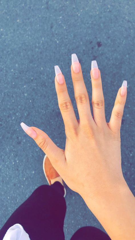 long clear nails  coffin shape nails  acrylic Long Clear Nails, Clear Acrylic Nails, Fall Acrylic Nails, Coffin Shape Nails, Ballerina Nails, Fall Nail Colors, Beach Nails, Clear Nails, Acrylic Nails Coffin