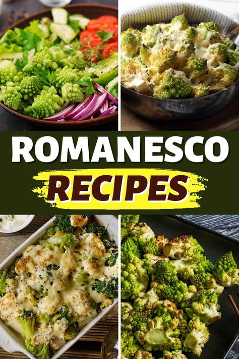 Is it cauliflower or broccoli? Either way, these Romanesco recipes are super tasty, nutritious, and a breeze to make at home. They look great, too. Broccoli Romanesco Recipes, Vegan Romanesco Recipes, Romesco Cauliflower Recipes, Green Cauliflower Recipes, Romesco Recipes, Montenegro Recipes, Romanesco Cauliflower Recipe, Romanesco Broccoli Recipe, Romanesco Recipes