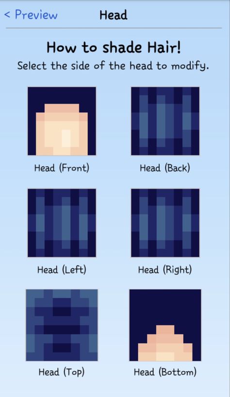 Minecraft Skin Hair Shading, Minecraft Hair Template, Minecraft Hair Tutorial, How To Make A Minecraft Skin, How To Shade Minecraft Skins, Minecraft Hairstyles, Minecraft Hair Shading, Minecraft Skin Tutorial, Minecraft Skin Shading