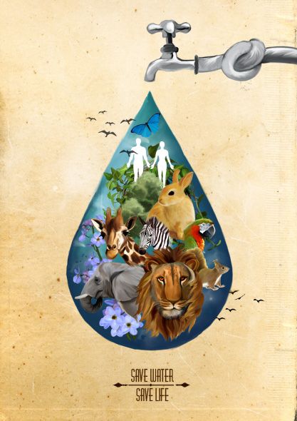 Water Conservation Poster, Save Water Drawing, Save Earth Drawing, Save Water Poster Drawing, Save Water Save Life, Save Water Poster, Earth Poster, Environment Painting, Water Poster