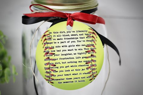 Diy Softball Gifts, Senior Night Gift Ideas Softball, Softball Senior Night Posters, Softball Gift Basket Ideas, Softball Quotes Motivational, Senior Softball Gift Ideas, Softball Gifts For Players Diy, Senior Gift Ideas High School Sports, Softball Senior Night Gifts