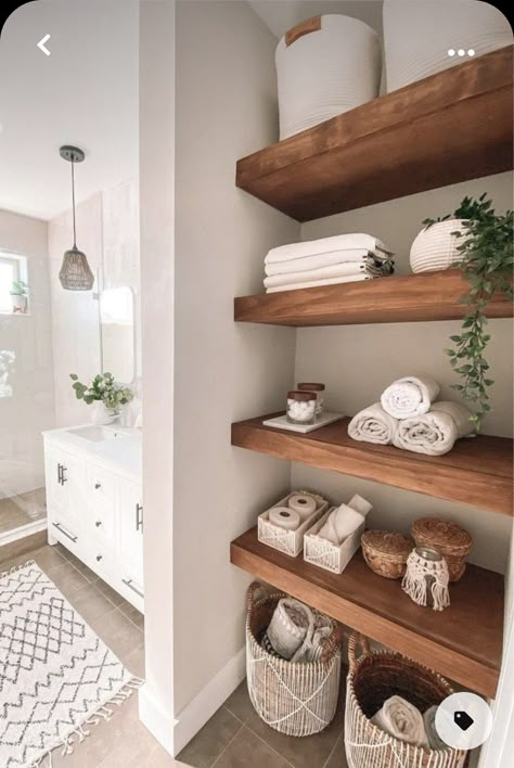 Ideas Bathroom Decor, Bathroom Shelf Decor, Master Bath Remodel, Vanity Bathroom, Tiny Bathrooms, Bathroom Decor Ideas, Green Bathroom, Small Bathroom Decor, Ideas Bathroom