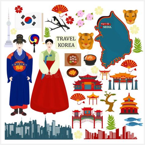 South Korea Travel Elements Architecture Stock Illustrations – 154 South Korea Travel Elements Architecture Stock Illustrations, Vectors & Clipart - Dreamstime Korean Symbols, Travel To Korea, Travel Elements, Travel Clipart, Clothes Illustration, Seoul Travel, Korean Clothes, Korean Culture, South Korea Travel