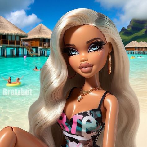 Imagine being in #borabora with @tartecosmetics 🥹 Dream Doll Aesthetic, Princess Makeover, Bratz Doll Outfits, Disney Princess Makeover, Doll Aesthetic, Cheer Outfits, Doll Outfits, Dream Doll, Doll Art