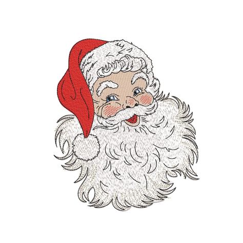 Santa Embroidery Design, Merry Christmas Embroidery File, 3 Sizes, Instant Download - Etsy Santa Embroidery Pattern, Santa Embroidery, Merry Christmas Embroidery, Christmas Design Ideas, Christmas Embroidery, Color Charts, Embroidery Pattern, Christmas Design, Embroidery Files