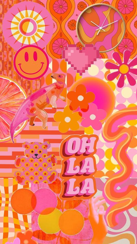 💛🧡❤️🩷 #retro #retroorange #orangeandpink Color Aesthetic, Retro Room, 70s Retro, Pink Aesthetic, Pink And Orange, Typography, Lily, Orange, Pink