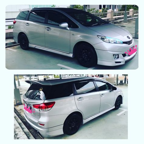 Toyota Wish with Admiration Bodykit, Top & Mid spoiler. Corolla Xrs, Toyota Wish, Toyota Cars, Jdm Cars, Muscle Car, Jdm, Muscle Cars, Toyota, Suv Car