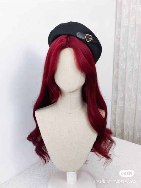 Cute Red Hairstyles, Hair Reference Long, Hair Doctor, Cosplay Hair, Kawaii Hairstyles, Pretty Hair Color, Hair Stylies, Hair Up Styles, Anime Hair