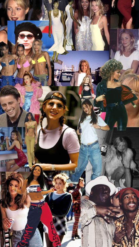 The 90s #90s #nineties #jeniferaniston #kimkardashian #chaotic Style In The 90s, The Kardashians In The 90s, 90s Fashion Moodboard, 90s Fashion Collage, 90s Day Outfit, 90 Costume Ideas 90s Party Outfit, 90s Looks Outfits Party, Late 90s Early 2000s Aesthetic, 90s Aesthetic Party