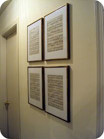 Restoration Hardware Wall Art, Framed Sheet Music, Sheet Music Artwork, Accordion Music, Wall Groupings, Shabby Chic Dresser, Restoration Hardware, Vintage Frames, Mailbox