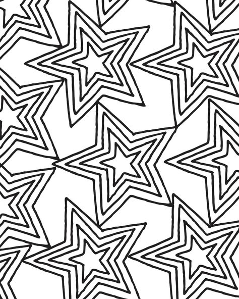 Printable Star Pattern Coloring Page for Adults and Kids Images Hello Kitty, Star Coloring Pages, Printable Star, Pattern Coloring Pages, Free Adult Coloring Pages, Dinosaur Coloring Pages, Coloring Pages For Boys, Printable Adult Coloring Pages, Unicorn Coloring Pages