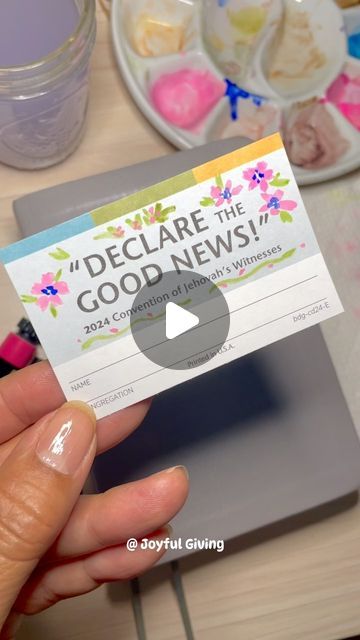 💐Michelle’s Joyful Bible Journaling JW💐 on Instagram: "“Where” in the world and “When” is your “Declare the Good News” convention? Have you had your’s already? 

  Have you enjoyed embellishing your name label card? Last year when I shared how I love doing this , many expressed how they wanted to try it. 💗😊 You can even use cute Stickers!! 

  We are so Privileged to have a worldwide spiritual unity of spiritual encouragement and family to share it with! 

We truly love you our precious Worldwide family💗🙏🏽" Jw Convention, Name Label, Spiritual Encouragement, Name Labels, The Good News, Jehovah's Witnesses, Bible Journaling, Try It, Good News