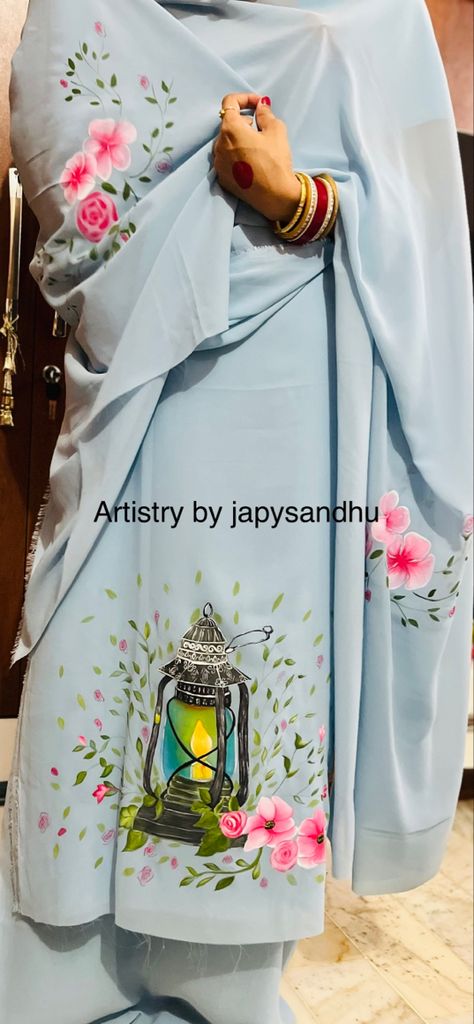 Hand Painted Suits Punjabi, Suit Painting Designs Punjabi, Paint Suit Design For Women, Suit Design For Women, Handpainted Suits, Hand Painted Suits, Suit Painting, Painted Dupatta, Painted Suits