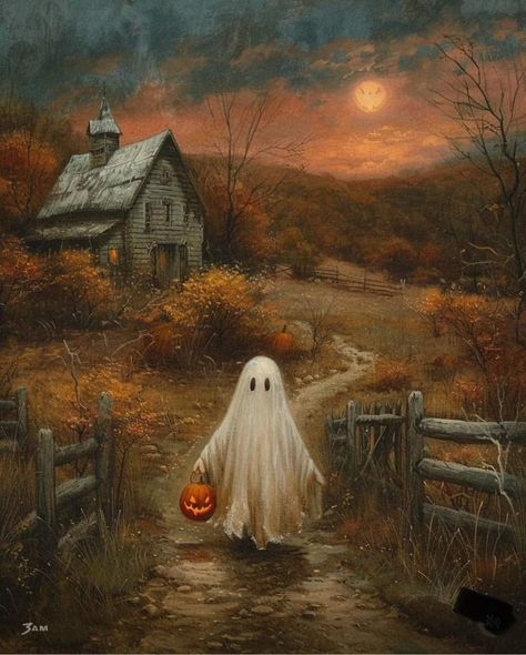 Image Halloween, Cute Ghosts, Halloween Artwork, Ghost Pictures, Halloween Painting, Halloween Vibes, Halloween Images, Halloween Photos, Fall Halloween Decor