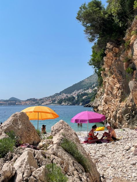 Best Beaches In Croatia, Dubrovnik Aesthetic, Dubrovnik Croatia Aesthetic, Dubrovnik Beach, Croatia Summer, Vacation Europe, Aesthetic Sea, Croatia Holiday, Around The World In 80 Days