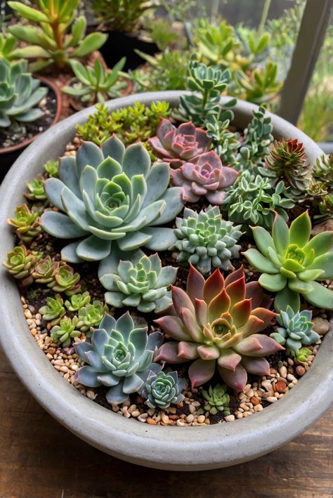 Dive into succulent garden serenity with a daily dose of interior designer decor. Learn how to create a bowl of botanical bliss for a rejuvenating touch! #Ad #homedecor #homedesign #trendgirlApartment #Painthome #interiorarchitecture Wall Colors Green Room Colors Bright Room Colors Apartment Renovation Home Remodeling Modern Paint Colors 2024 Paint Colors 2024, Green Room Colors, Bright Room Colors, Succulent Landscape, Small Flowering Plants, Modern Paint Colors, Vertical Succulent Gardens, Succulent Bowls, Succulent Landscape Design