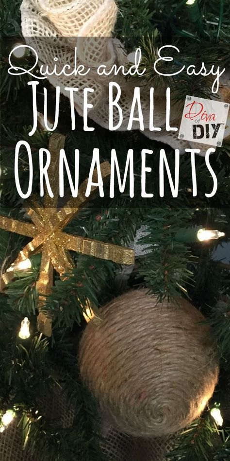 Jute crafts are perfect to add to your rustic Christmas decorations. These inexpensive and easy DIY jute ornaments are a great way to upcycle old ornaments! Jute Ornaments, Rustic Christmas Decorations, Old Ornaments, Twine Crafts, Rustic Christmas Ornaments, Christmas Is Over, Rustic Ornaments, Jute Crafts, Homemade Ornaments