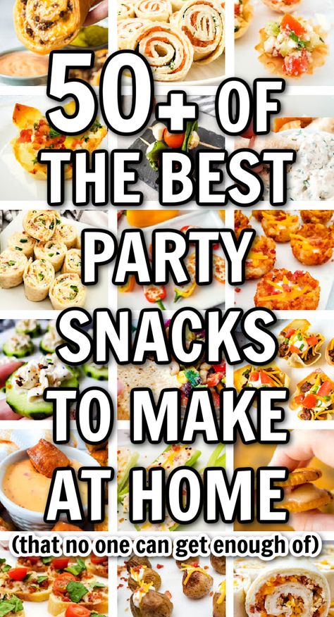 party snacks and party food ideas Snacks For Adults Party, Party Fingerfood Ideas Easy, Easy Party Apps, Easy Finger Foods For Party, Party Appetizers Easy Crowd Pleasers, Nye Party Food, Party Finger Food Ideas, Food Ideas For A Crowd, Birthday Party Meals