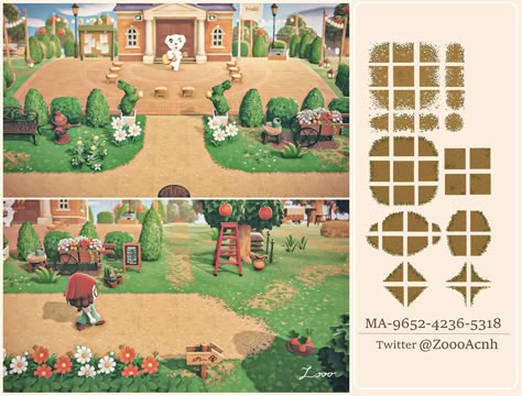 Acnh Nine Tile Path, Acnh Bench Designs, Acnh Single Tile Path, Animal Crossing Garden Codes, Animal Crossing Dirt Path Codes, Acnh Road Pattern, Dirt Path Acnh Code, Acnh Road Path, Acnh Dirt Path