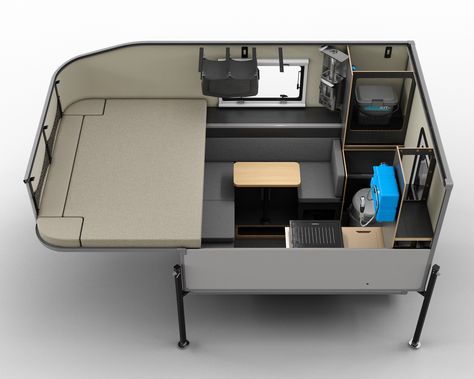 Truck Camper Interior, Truck Camper Shells, Kombi Motorhome, Minivan Camping, Pickup Camper, Slide In Camper, Vw Lt, Diy Camper Trailer, Truck Bed Camper