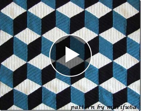 Crochet Blanket Square, German Crochet, Crochet Granny Square Baby Blanket, Crochet Blanket Video, Crochet A Blanket, 3d Blanket, Granny Square Baby Blanket, Crochet Blanket Stitch Pattern, Crochet Square Blanket