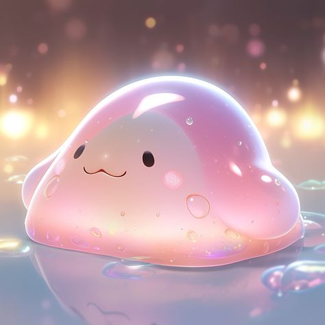 Bubble Character Design, Fantasy Slime, Slime Creature, Slime Drawing, Slime Character, Slime Cute, Cute Slime, Slime Wallpaper, Tiny Creatures