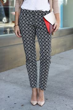 love these perfectly printed pants from Old Navy on the blog today!  Click picture to head there! #oldnavystyle How To Have Style, Patterned Pants, Pixie Pants, Navy Fashion, Work Style, Work Wardrobe, Pants Pattern, Stitch Fix Style, Wear To Work