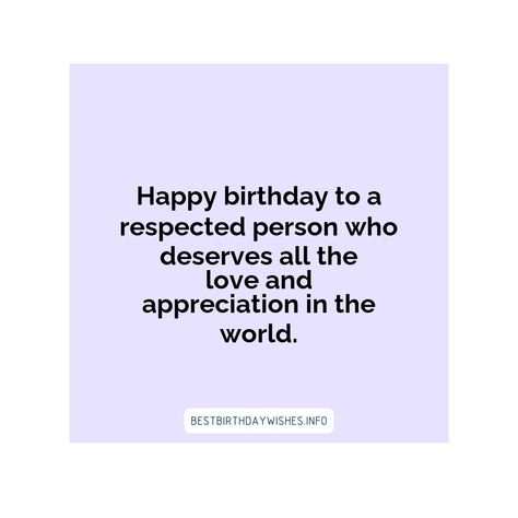 When a respected person in your life celebrates their birthday, it is an opportunity to show your appreciation for their wisdom and guidance. Whether ... | # #BirthdayWishes Check more at https://www.ehindijokes.com/respected-person-birthday-wishes-quotes/ Happy Birthday To My Favorite Person, Birthday Wishes For Favorite Person, Birthday Wishes For Sir, Advance Birthday Wishes, First Birthday Wishes, Bday Quotes, Unique Birthday Wishes, Birthday Wishes With Name, Digital Marketing Quotes