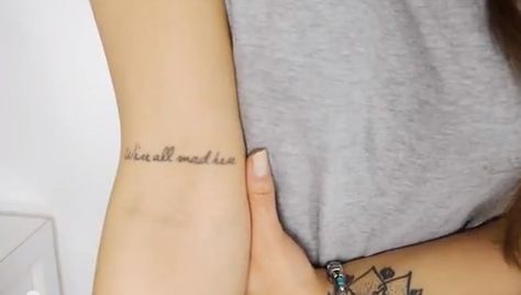 placement- above crease of arm "we're all mad here" Arm Crease Tattoo, Tattoo Placements, Were All Mad Here, Next Tattoo, Tattoo Placement, My Sunshine, You Are My Sunshine, Tattoos And Piercings, New Tattoos