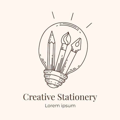 Free vector stationery store logo design | Free Vector #Freepik #freevector #stationery-logo #shop-logo #logo #personal-logo Art Shop Logo Ideas, Logo For Graphic Designer Ideas, Logo For Stationery Shop, Stationary Logo Ideas, Logo Stationery Shop, Art Business Logo Ideas, Crafty Logo Design, Art Studio Logo Design Ideas, Sketch Logo Design