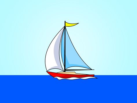 Free Scrappin Doodles Cliparts, Download Free Clip Art, Free Clip Art on Clipart Library Draw A Sailboat, Sailboat Clipart, Sailboat Pictures, Sailboat Drawing, Boat Sketch, Boat Cartoon, Simple Boat, Sea Drawing, Boat Drawing