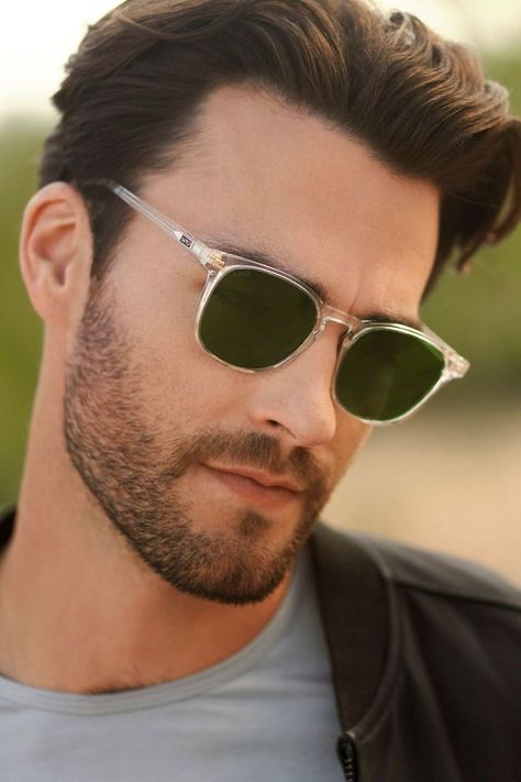 Polarized lens for clarity, Durable, lightweight frame, Sleek and classic square frame, 100% UV Protection. Quality & trendy design. #sunglasses #men #black #square #polarized #lightweight Clear Frame Sunglasses Men, Square Sunglasses For Men, Mens Sunglasses Fashion 2024, Sunglasses Men Aesthetic, Trendy Sunglasses Men, Cool Sunglasses Aesthetic, Eyeglasses Men Fashion, Glass Frames For Men, Clear Frame Sunglasses