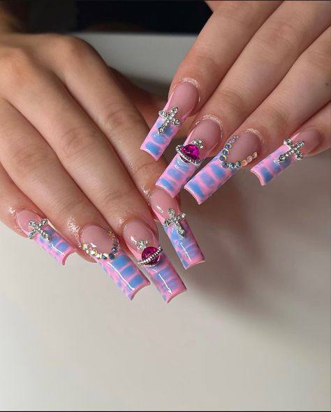 Nails With Candy Charms, Candy Charms, Cotton Candy Nails, Candy Nails, Nail Designs Summer, Gorgeous Nails, Nail Manicure, Manicure And Pedicure, Nail Tips