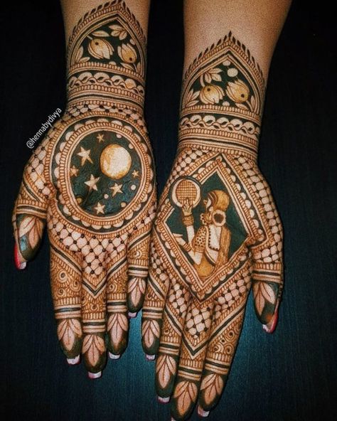 'Karwa Chauth’ or ‘Karaka Chaturthi’, is a much-cherished festival for married Hindu women in Northern and Western India. With the auspicious occasion knocking at the door, it’s time for some fresh ideas on traditional mehendi looks for a special touch. So ladies, start taking notes and get ready to make your man weak in the knees with your solah shringar! If you would like to see more unique mehendi ideas, here's the link: https://www.bollywoodshaadis.com/articles/mehendi-ideas-for-karwa-c... Traditional Mehendi, Mehandi Ideas, Solah Shringar, Hindu Women, Mehendi Ideas, Full Hand Mehndi, Full Hand Mehndi Designs, Weak In The Knees, Hand Mehndi