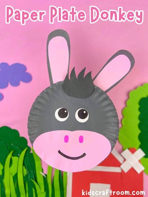 Celebrate all things donkey with this adorable Paper Plate Donkey Craft. It's such a cute and fun farmyard craft for kids! #kidscraftroom #donkeycraft #farmcrafts #farmyardcrafts Donkey Crafts For Toddlers, Wonkey Donkey Activities, Horse Preschool Craft, Goat Craft, Donkey Craft, Craft For Preschoolers, Farm Animal Crafts, Kids Craft Room, Vbs 2024