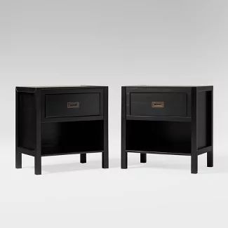 Cayman Nightstand, Nightstands Black, Classic Bedside Tables, Traditional Bedside Tables, Chic Nightstand, Farmhouse Nightstand, Black Bedside, Nightstand Set, Black Nightstand