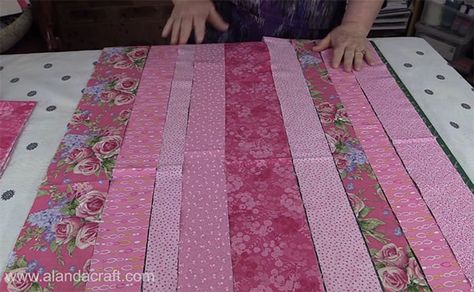 Quilt As You Go Jelly Roll Patterns, Quilting As You Go Tutorial, Pink Baby Quilt Ideas, Strip Quilting Ideas, Strip Quilt Patterns Easy Free, Scrappy Binding On Quilts, How To Quilt As You Go For Beginners, Quilt As You Go Tutorial Easy, Pink Quilts Ideas