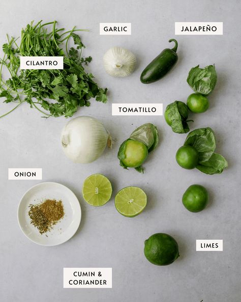 Tomatillo Salsa - Craving California Craving California, Tomatillo Chicken, Tomatillo Recipes, Beer Braised Chicken, Roasted Tomatillo Salsa, Roasted Tomatillo, Shredded Chicken Tacos, Tomatillo Salsa, Grilled Seafood