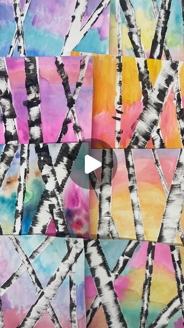 Caitlyn Thompson on Instagram: "😍 The third grade birch tree backgrounds from today were nothing less than STELLAR!!! And I got some awesome process footage 🤓

🥰 Classes like this make my heart feel so full. Watching them create, compliment each other, and wow themselves is incredible. 

👩🏼‍🎨 Proud art teacher today!! 

👇🏻 If you’re interested in this lesson comment “birch trees” for the plan and a free video tutorial! 

#artteachersofinstagram #elementaryart #artteacher #studentartwork" Birch Tree Art Project, Winter Birch Tree Art For Kids, Preschool Fall, Birch Tree Art, Birch Trees, School Art Projects, Toddler Art, Student Project, Birch Tree