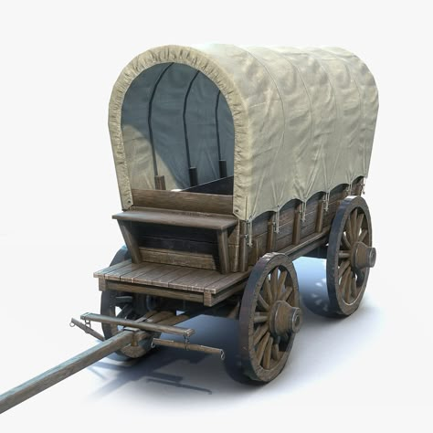 Wood Wagon, Wooden Cart, Toy Wagon, Wooden Toy Cars, Wagon Cart, Wooden Wagon, Props Art, Covered Wagon, 3d Modelle