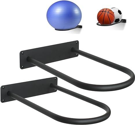 Amazon.com: XIAO PEI Premium Exercise Ball Holder - Yoga Ball Rack for Basketball, Medicine Ball, and Balance Ball Storage Suitable for gyms, studios, home gyms (2 Black) : Sports & Outdoors Yoga Ball Storage, Wellness Room, Ball Holder, Balance Ball, Home Gyms, Ball Storage, Exercise Ball, Yoga Ball, Medicine Ball