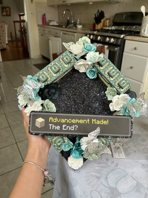 The End Graduation Cap, K-12 Melanie Martinez Graduation Cap, Hunger Games Grad Cap, Grad Cap Inspo Funny, Minecraft Graduation Cap Ideas, Roblox Graduation Cap, Graduation Cap Designs Billie Eilish, Radiohead Graduation Cap, Lil Peep Graduation Cap