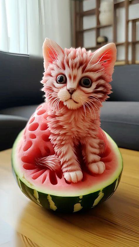 Fruit Creations, Fruit Animals, Watermelon Art, Decorações Com Comidas, Watermelon Carving, Food Sculpture, Amazing Food Decoration, Funny Fruit, Fruit And Vegetable Carving