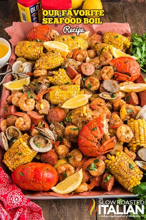 Holidays - The Slow Roasted Italian Lobster Meals, Seafood Boil Recipe, Seafood Boils, Boil Recipes, Slow Roasted Italian, Boiled Dinner, Seafood Boil Recipes, Lobster Mac And Cheese, The Slow Roasted Italian