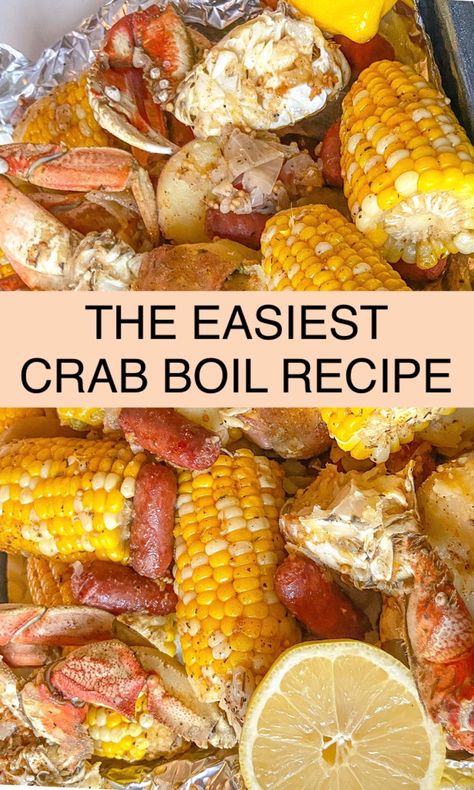 Whole Crab Boil Recipe, Live Crab Recipes, Crab Boil At Home, Small Crab Boil, At Home Crab Boil, Crab Leg Boil Stove Top, King Crab Boil Recipe, Crab Broil Recipes Sauce, Crab Boil Recipe Oven