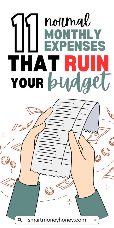 11 Expenses That Are Ruining Your Budget – Smart Money Honey Easy Budgeting For Beginners, Pay Debt, Money Honey, Living Below Your Means, Budgeting Tools, Budget Ideas, Monthly Expenses, Budget Tips, Budget Saving