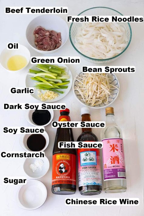 Beef chow fun noodles ingredients. Noodles With Beef Recipes, Chinese Beef Noodle Soup Recipes, Philapino Recipes, Beef Rice Noodles, Beef Chow Mein Recipe, Beef Chow Fun Recipe, Chinese Beef Noodle Soup, Mei Fun Recipe, Chinese Feast